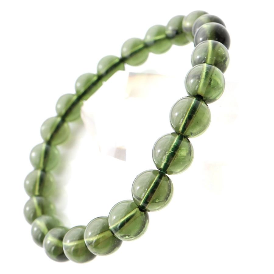 GOLD STONE モルダバイト ブレスレット 9mm 鑑別書付き 正真正銘 本物