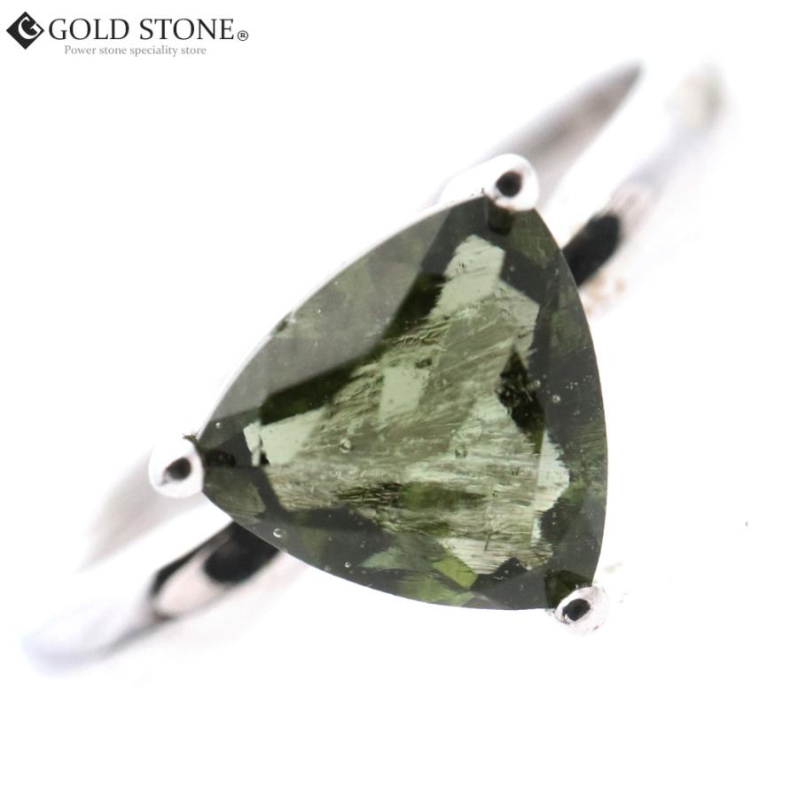 GOLD STONE モルダバイト 指輪 リング レディース トライアングル 