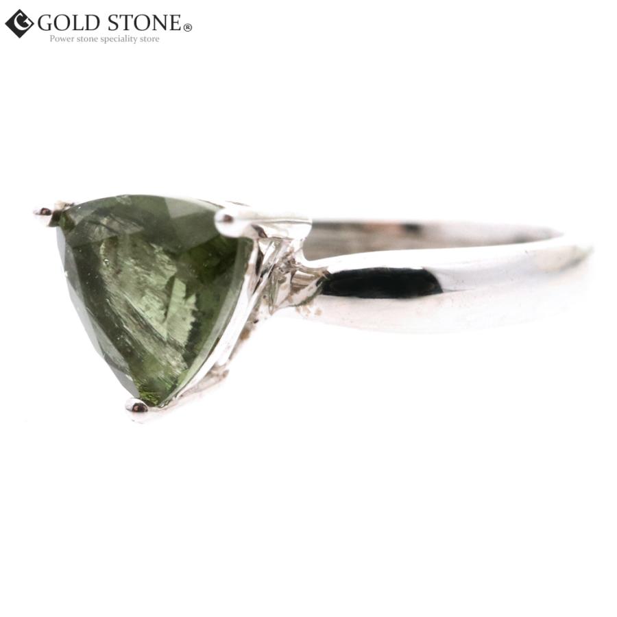 GOLD STONE モルダバイト 指輪 リング レディース トライアングル 
