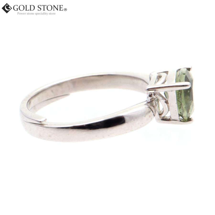 GOLD STONE モルダバイト 指輪 リング レディース トライアングル 