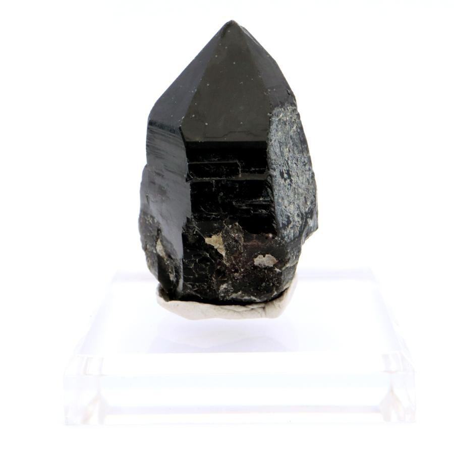 モリオン 黒水晶 原石 ポイント 台座付き 山東省産 65g 1点物 浄化 魔 