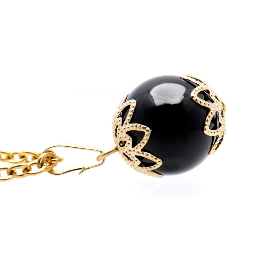 GOLD STONE モリオン ネックレス 黒水晶 デザイン ペンダント