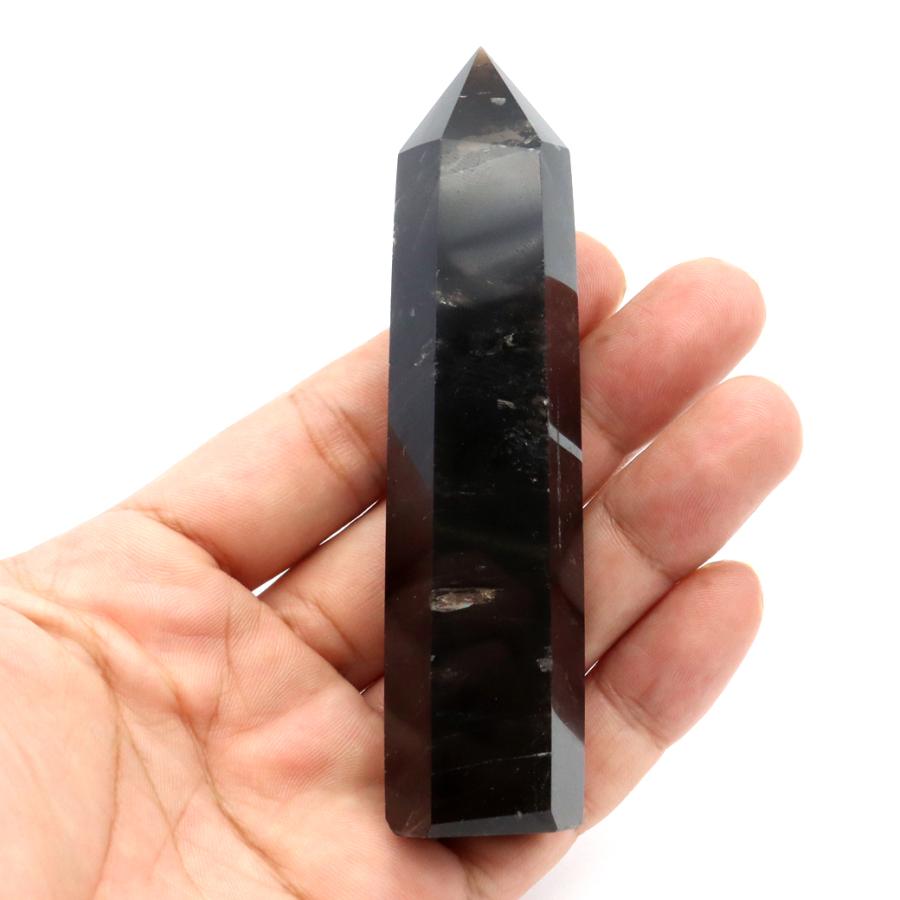 GOLD STONE モリオン 黒水晶 六角柱 ポイント 山東省産 浄化 魔除け
