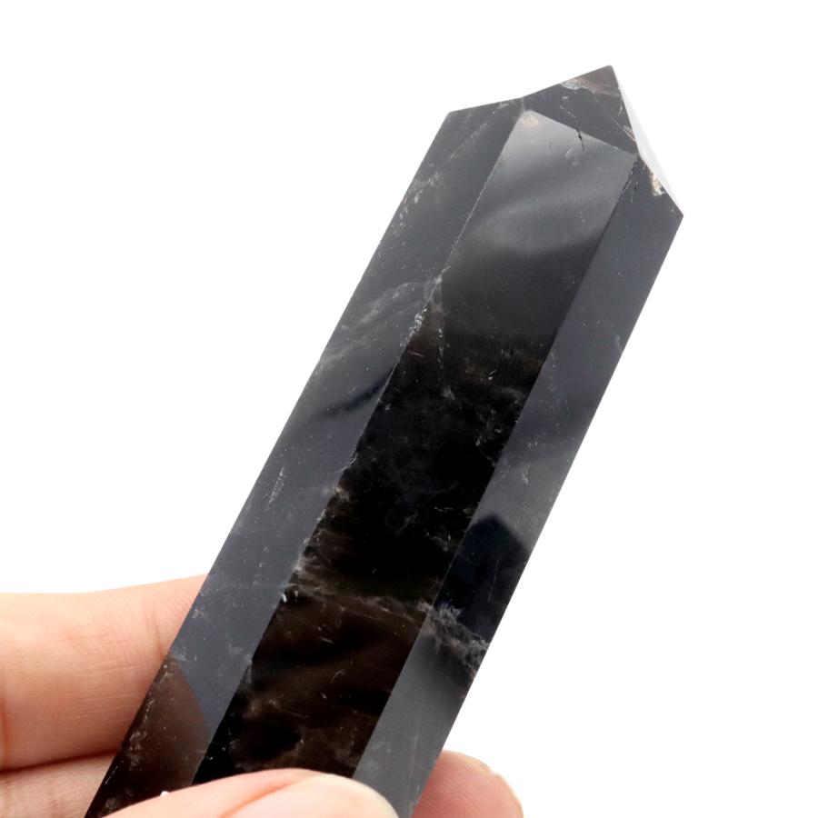 GOLD STONE モリオン 黒水晶 六角柱 ポイント 山東省産 浄化 魔除け