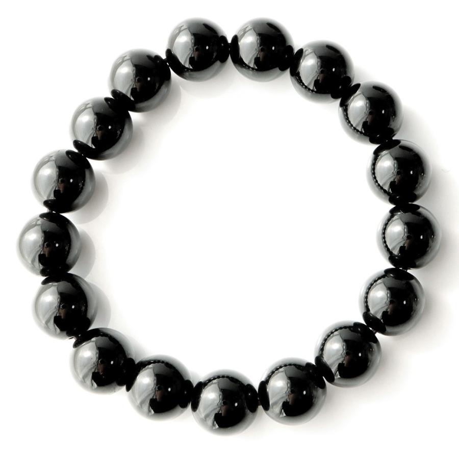 GOLD STONE 天然石 モリオン 黒水晶 ブレスレット メンズ レディース