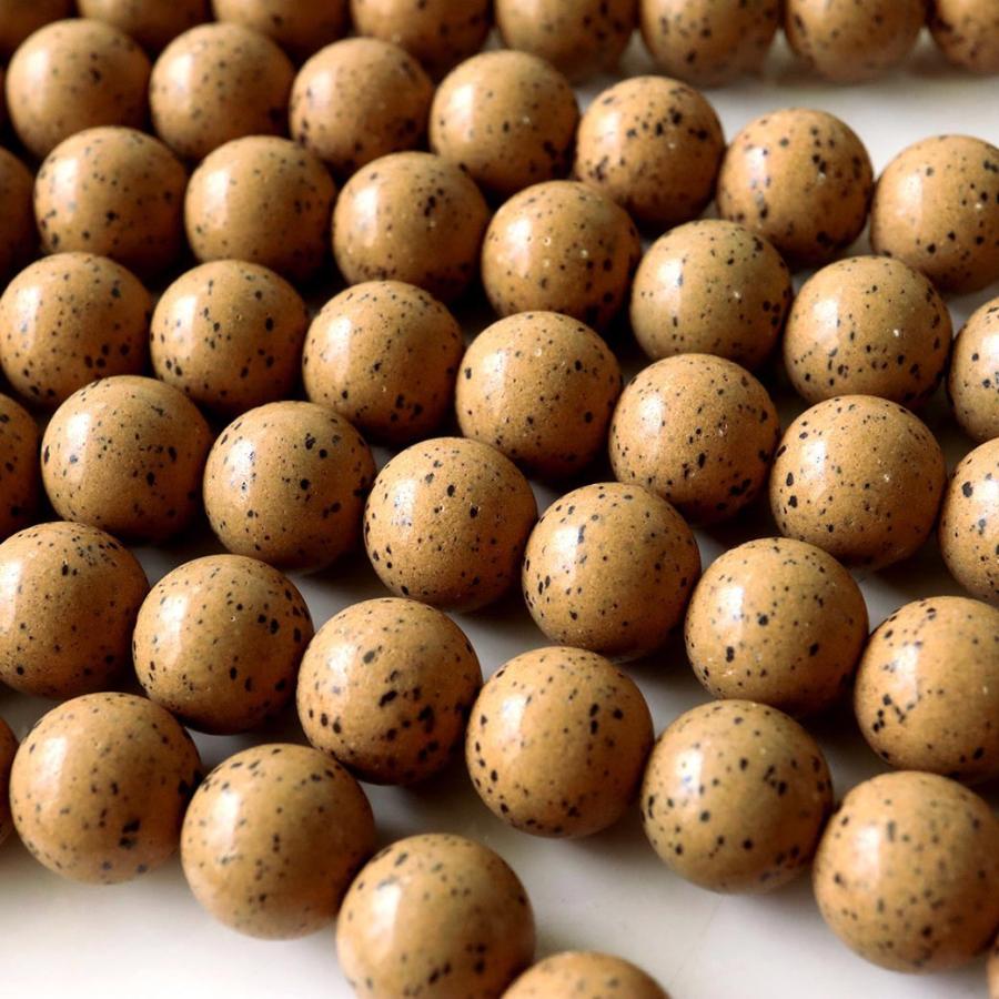 GOLD STONE 北投石 一連 ビーズ 8mm 40cm 橙色 台湾産 マイナスイオン
