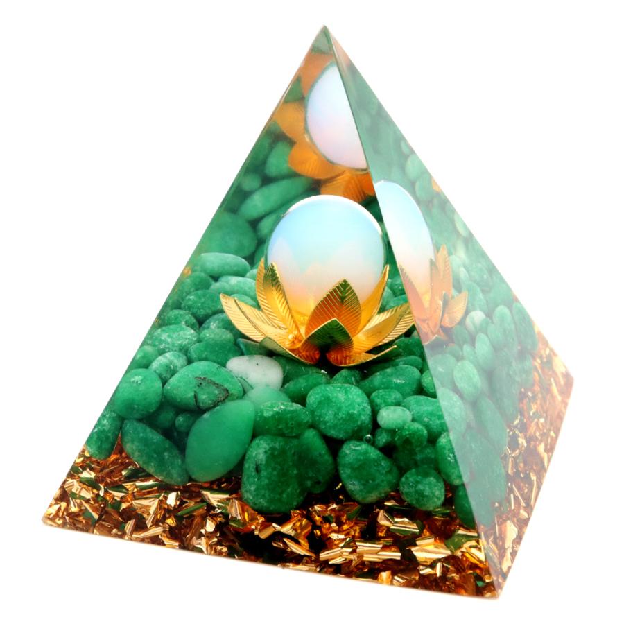 GOLD STONE オルゴナイト ピラミッド 蓮の花 orgonite pyramid 置物 
