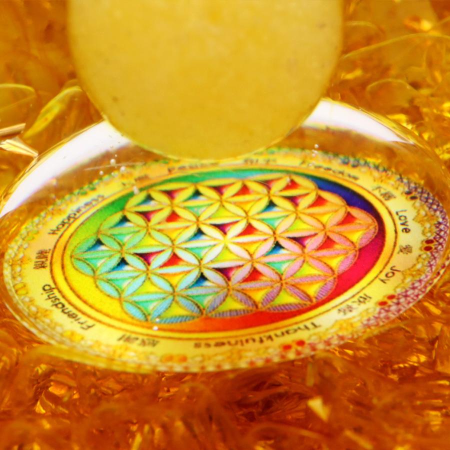 GOLD STONE オルゴナイト ピラミッド アラゴナイト 丸玉入り あられ石