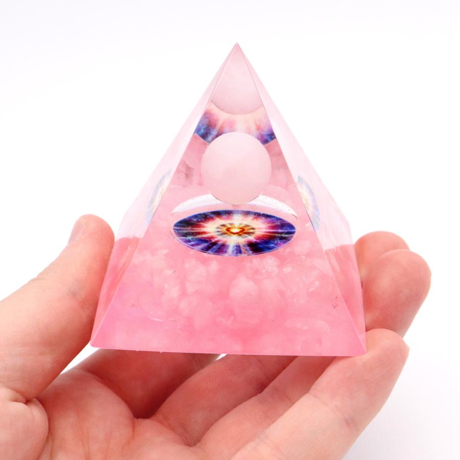 オルゴナイト ピラミッド 愛心 ハート ローズクォーツ さざれ orgonite 