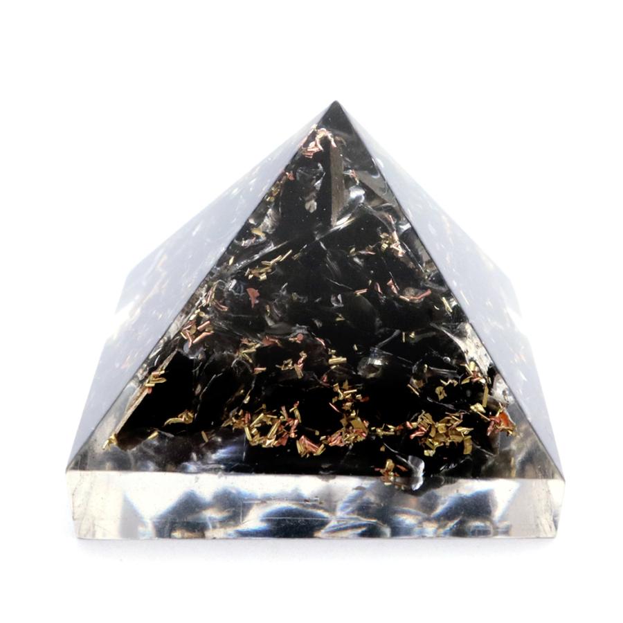 GOLD STONE モリオン使用 オルゴナイト ピラミッド 黒水晶 大人気