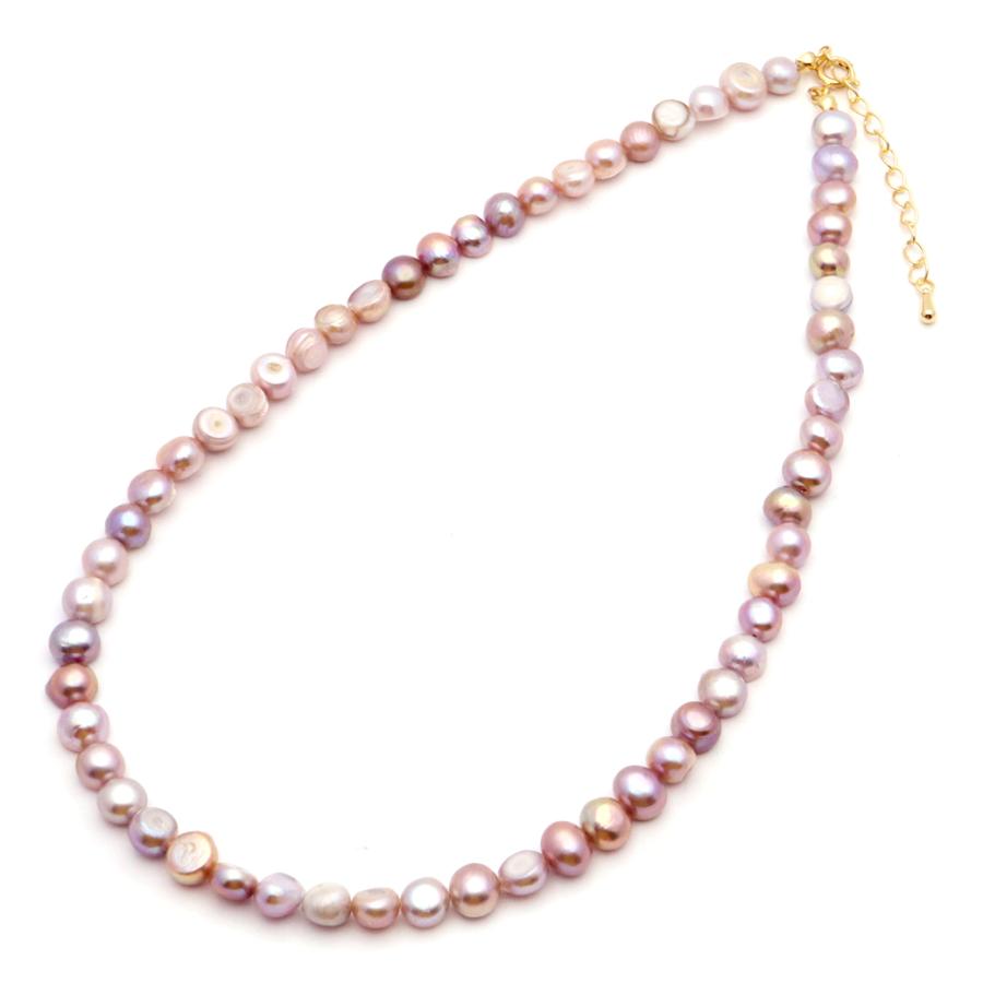 天然淡水パール 真珠ネックレス バロックパール 6-8mm かわいい 天然淡水パール 真珠ネックレス バロックパール 6-8mm かわいい