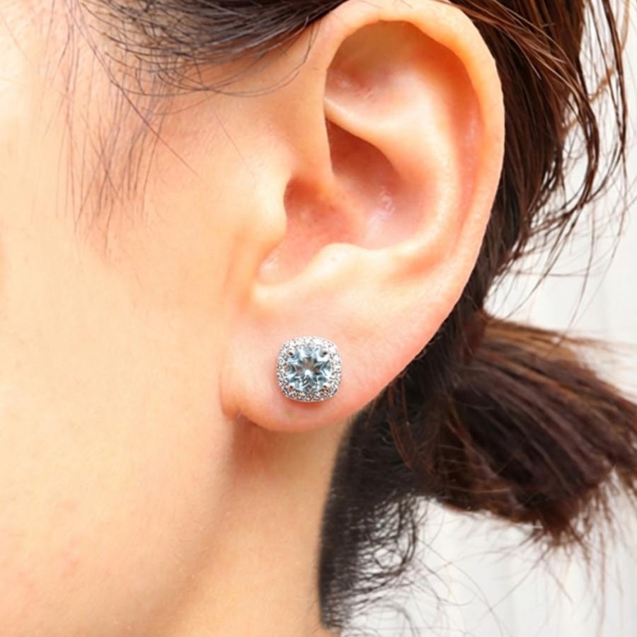 ブルートパーズ ピアス レディース スタッドピアス ジルコニア付