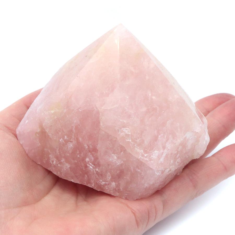 ローズクォーツ ポイント 底切り 紅水晶 原石 372g ブラジル産  