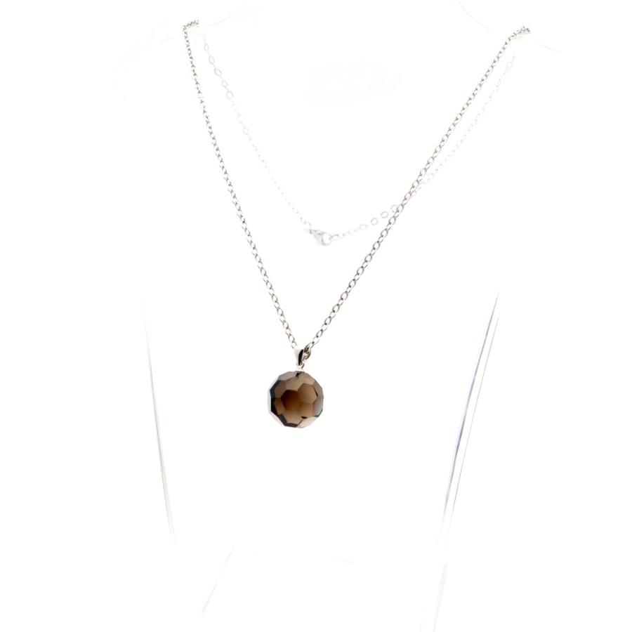 スモーキークォーツ ペンダント バッキーボールカットネックレス スモーキークォーツ ペンダント バッキーボールカットネックレス
