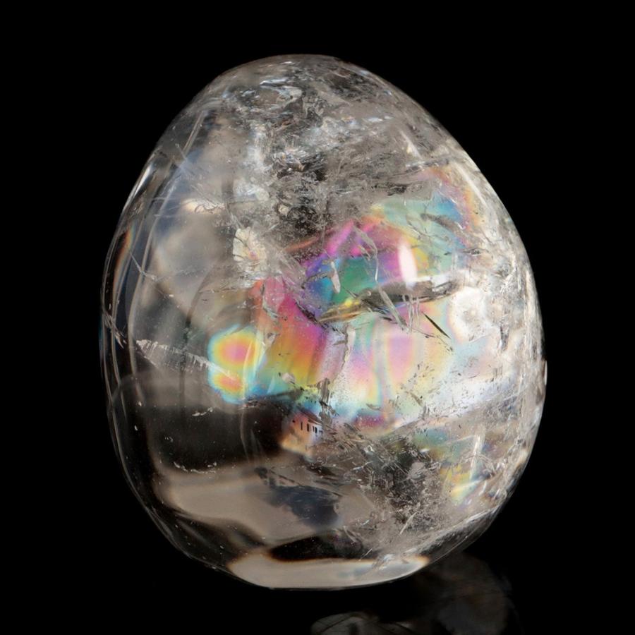 GOLD STONE クリスタル スカル 天然水晶 虹入り 骸骨 置物