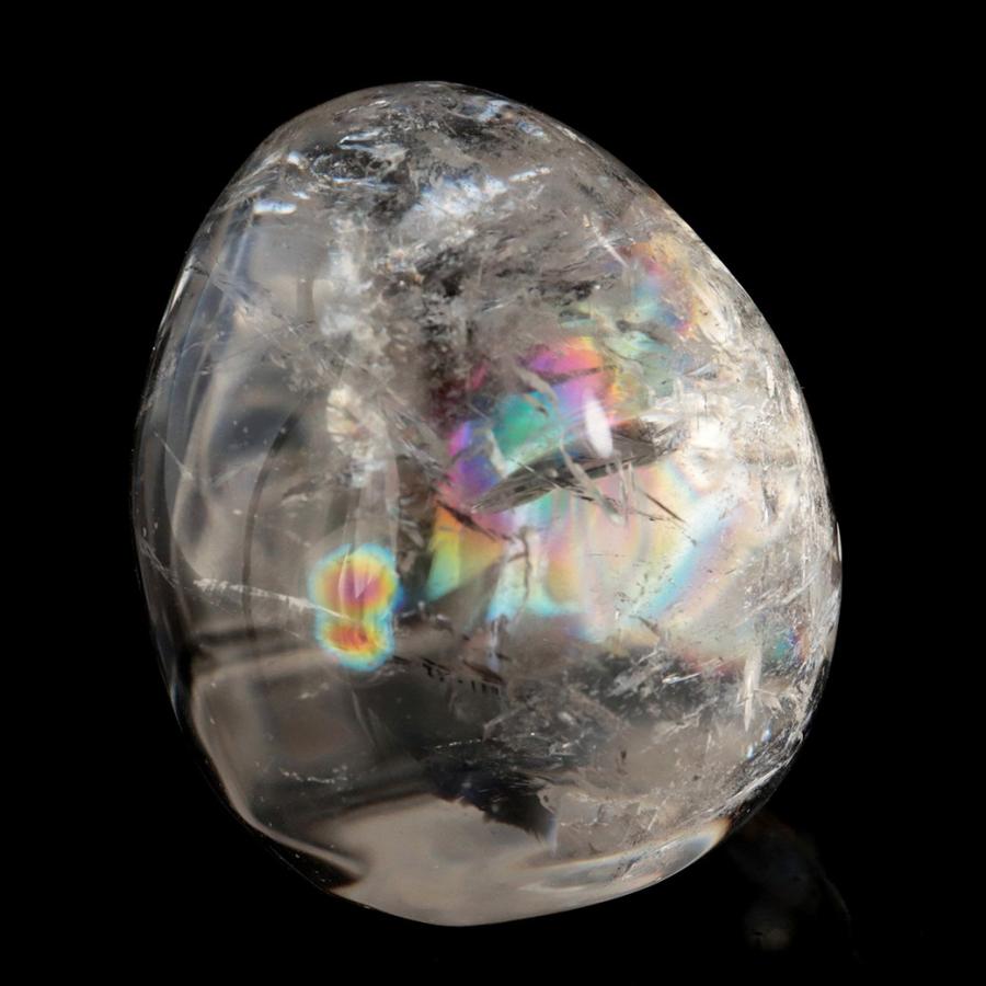 GOLD STONE クリスタル スカル 天然水晶 虹入り 骸骨 置物 アイリス