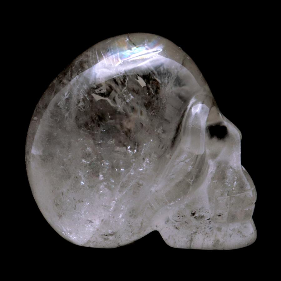 GOLD STONE クリスタル スカル 天然水晶 虹入り 骸骨 置物