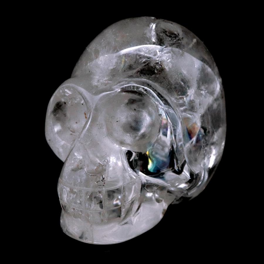 クリスタル スカル 天然水晶 虹入り 骸骨 置物 アイリスクォーツ クリスタル スカル 天然水晶 虹入り 骸骨 置物 アイリスクォーツ
