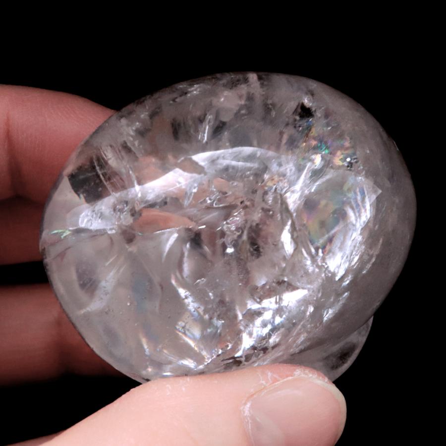 クリスタル スカル 天然水晶 虹入り 骸骨 置物 アイリスクォーツ クリスタル スカル 天然水晶 虹入り 骸骨 置物 アイリスクォーツ