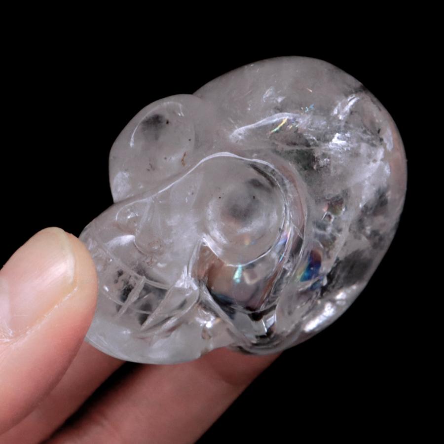 クリスタル スカル 天然水晶 虹入り 骸骨 置物 アイリスクォーツ クリスタル スカル 天然水晶 虹入り 骸骨 置物 アイリスクォーツ