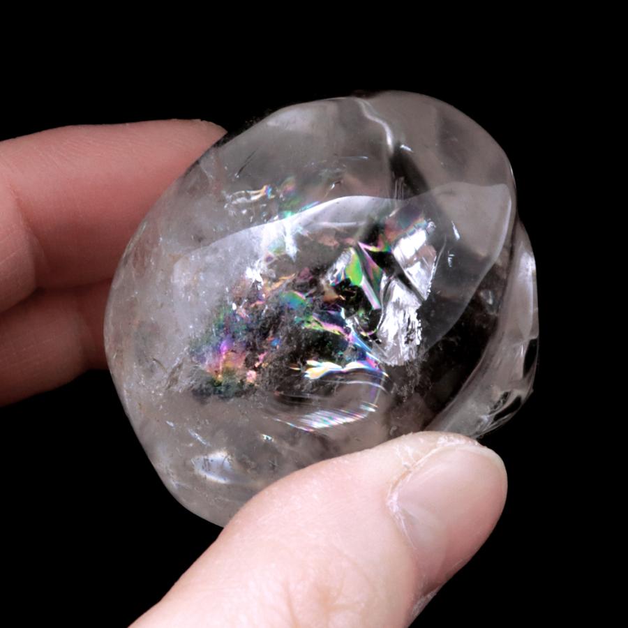 大 天然石 スカル 骸骨 ドクロ 良品 希少 クリスタルスカル 置物 虹有 D17-14〕入手困難 極上品質 超透明 水晶 ドクロ クリスタル