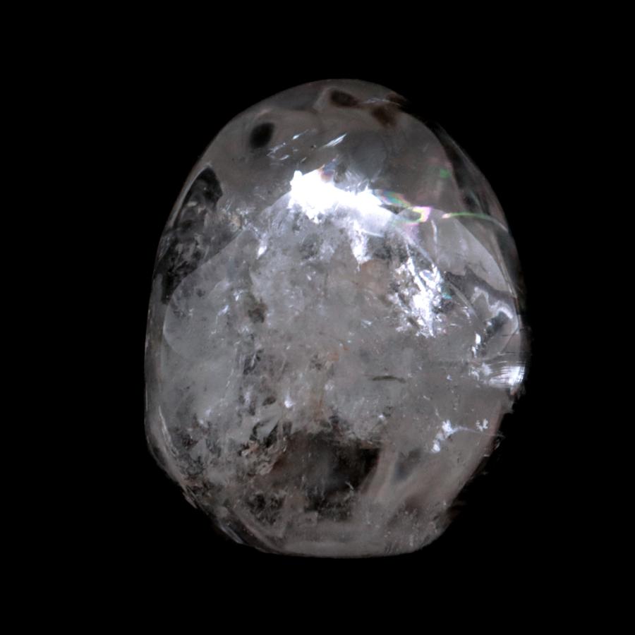 GOLD STONE クリスタル スカル 天然水晶 虹入り 骸骨 置物 アイリス