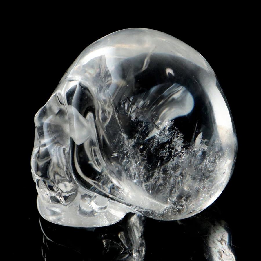 GOLD STONE クリスタル スカル 天然水晶 虹入り 骸骨 置物