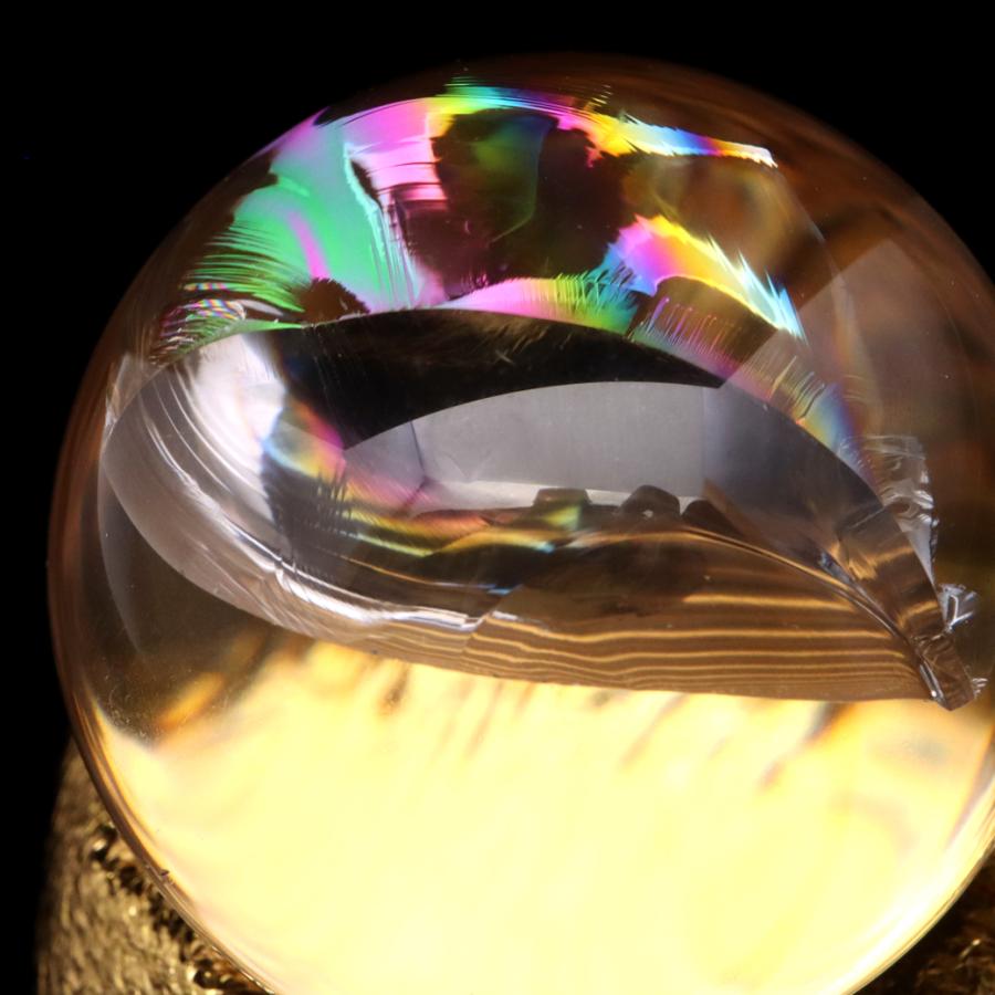 GOLD STONE アイリスクォーツ 丸玉 水晶 虹入り AAA 天然 直径約50mm 