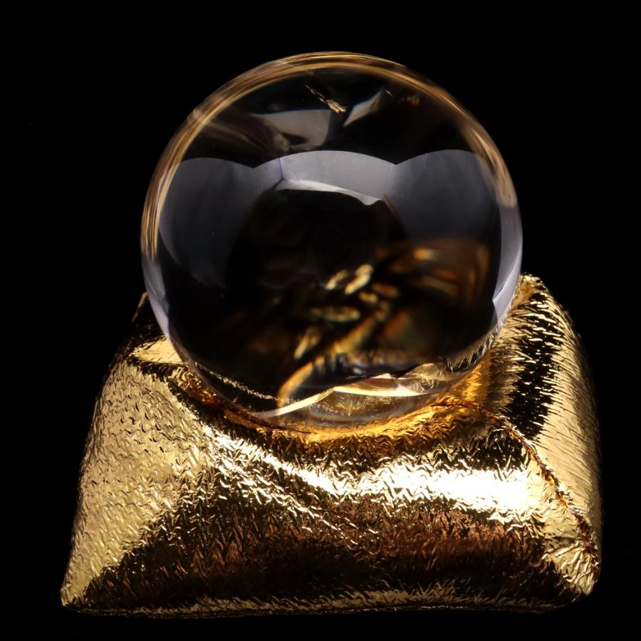 GOLD STONE アイリスクォーツ 丸玉 水晶 虹入り AAA 天然 直径約50mm 