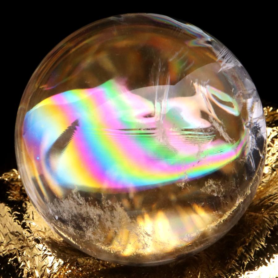 アイリスクォーツ 丸玉 水晶 虹入り AAA 天然 直径約40mm 座布団 アイリスクォーツ 丸玉 水晶 虹入り AAA 天然 直径約40mm 座布団