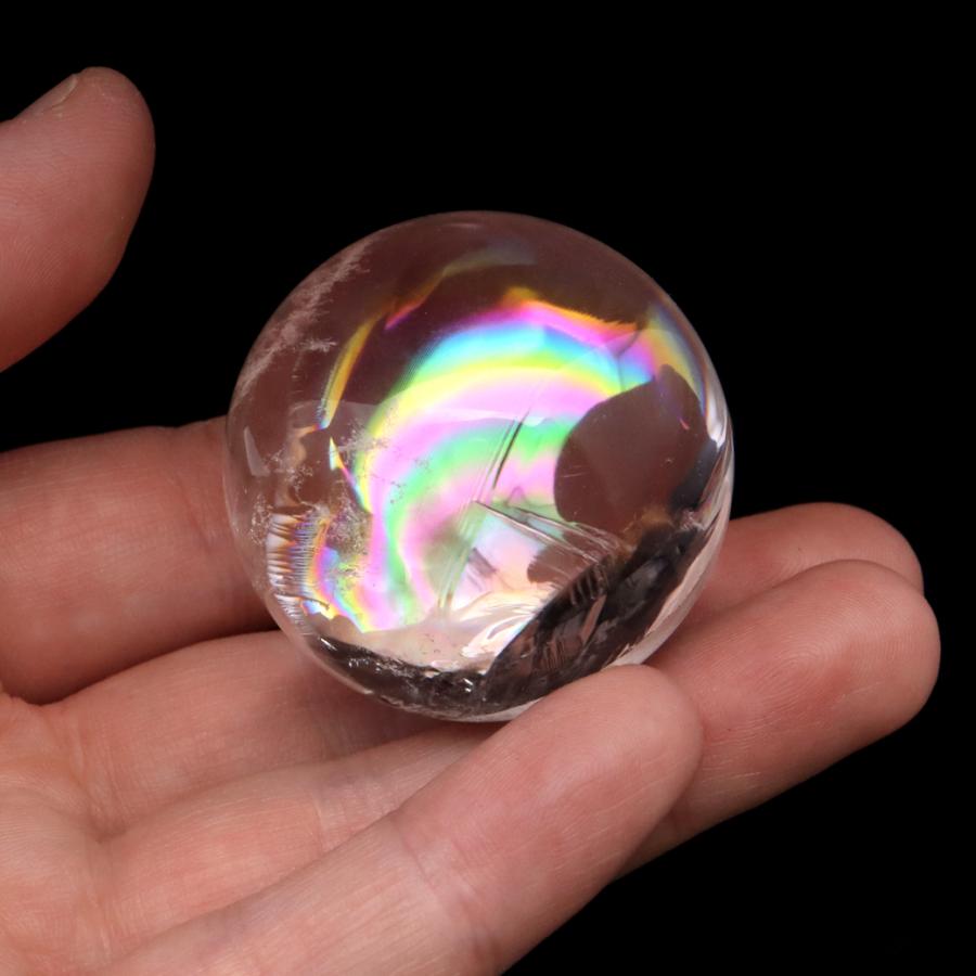 アイリスクォーツ 丸玉 水晶 虹入り AAA 天然 直径約40mm 座布団 アイリスクォーツ 丸玉 水晶 虹入り AAA 天然 直径約40mm 座布団