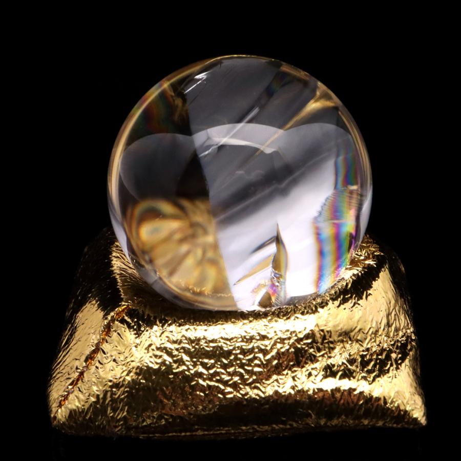 GOLD STONE アイリスクォーツ 丸玉 水晶 虹入り AAA 天然 直径約