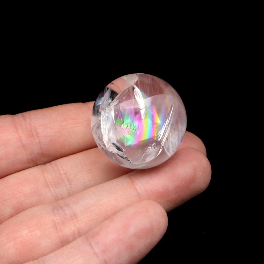 GOLD STONE アイリスクォーツ 丸玉 水晶 虹入り AA 天然 直径約28mm
