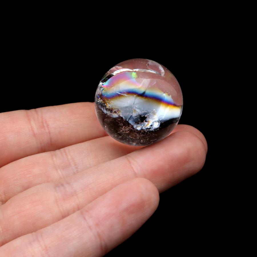 GOLD STONE アイリスクォーツ 丸玉 水晶 虹入り AA 天然 直径約28mm