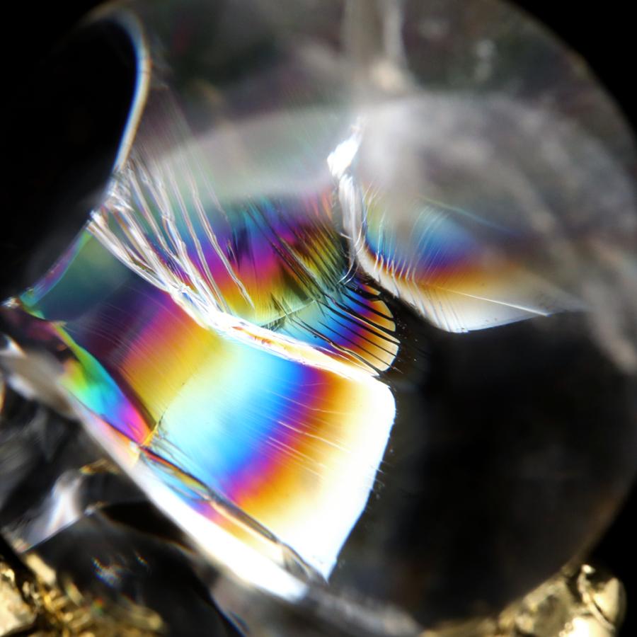 GOLD STONE アイリスクォーツ 丸玉 水晶 虹入り AA 天然 直径約28mm