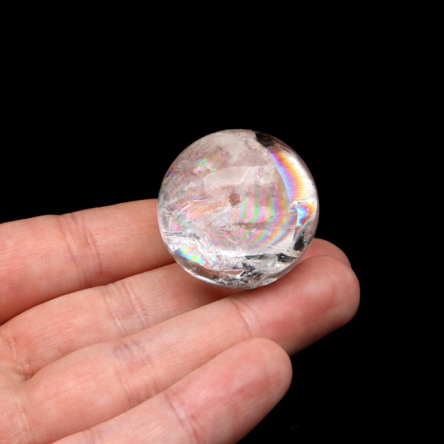 GOLD STONE アイリスクォーツ 丸玉 水晶 虹入り AA 天然 直径約31mm
