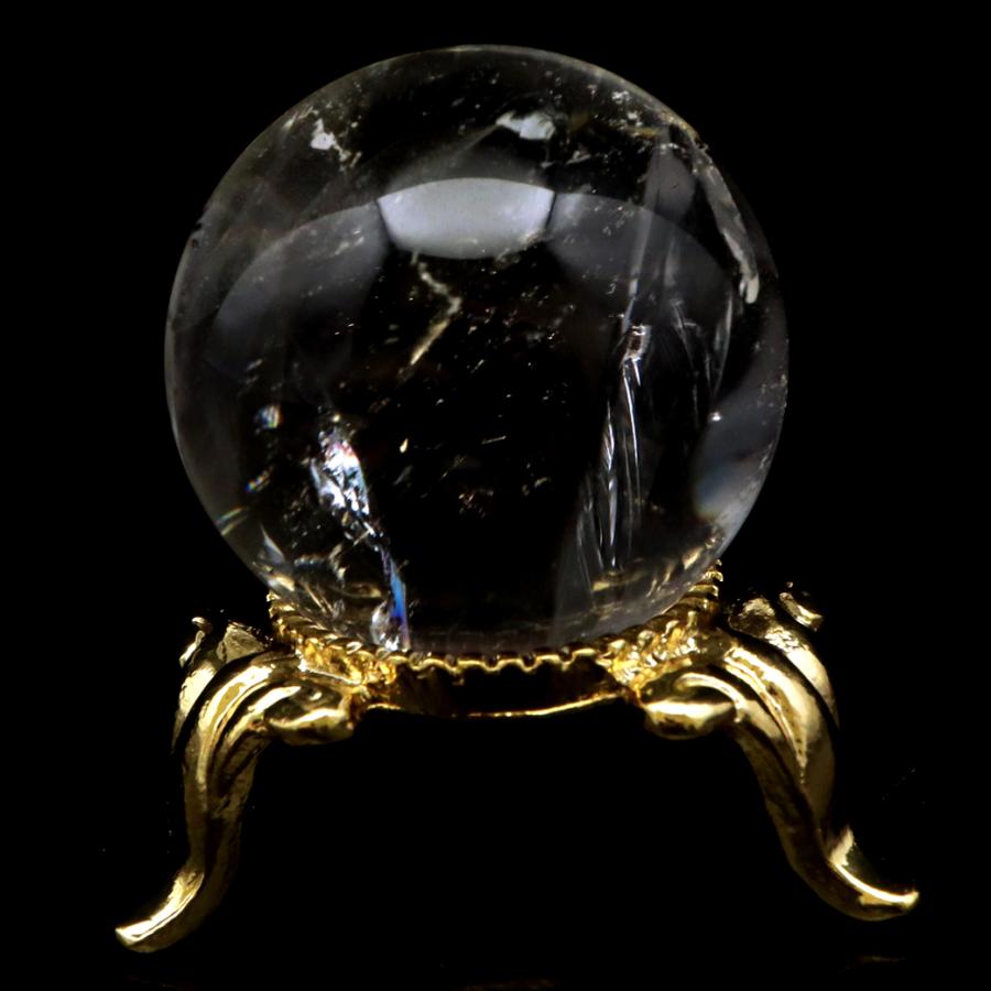 GOLD STONE アイリスクォーツ 丸玉 水晶 虹入り AA 天然 直径約28mm