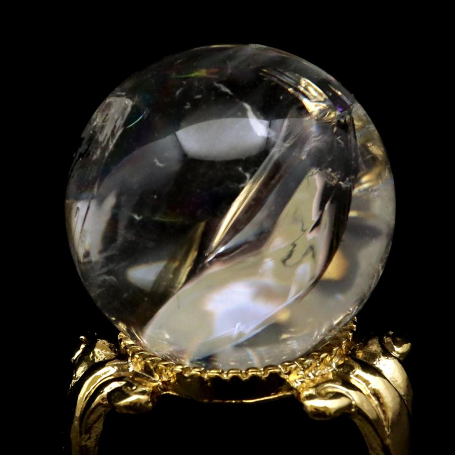 GOLD STONE アイリスクォーツ 丸玉 水晶 虹入り AA 天然 直径約28mm