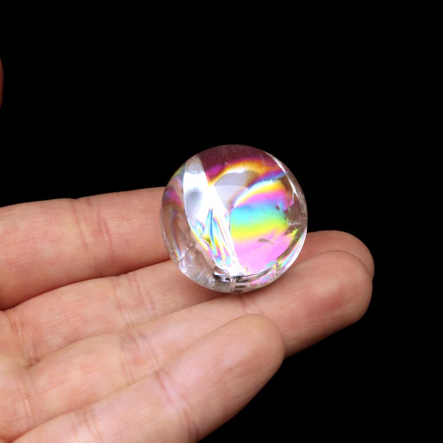 【極美虹】最高品質 アイリスクォーツ 丸玉 51mm 天然水晶 台座付　1082 GOLD STONE アイリスクォーツ 丸玉 水晶 虹入り AA 天然 直径約28mm