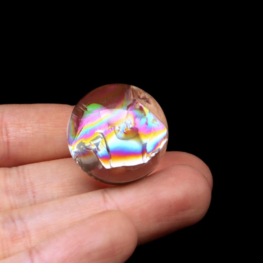 GOLD STONE アイリスクォーツ 丸玉 水晶 虹入り AA 天然 直径約24mm