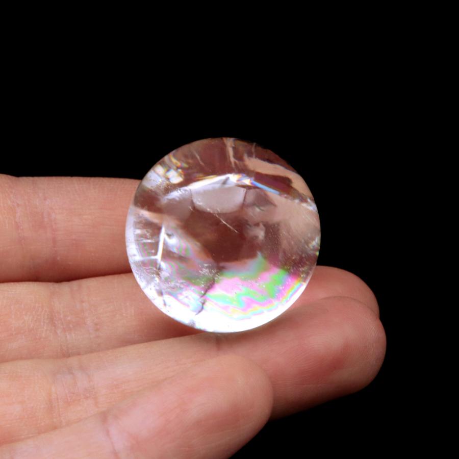 GOLD STONE アイリスクォーツ 丸玉 水晶 虹入り AA 天然 直径約29mm
