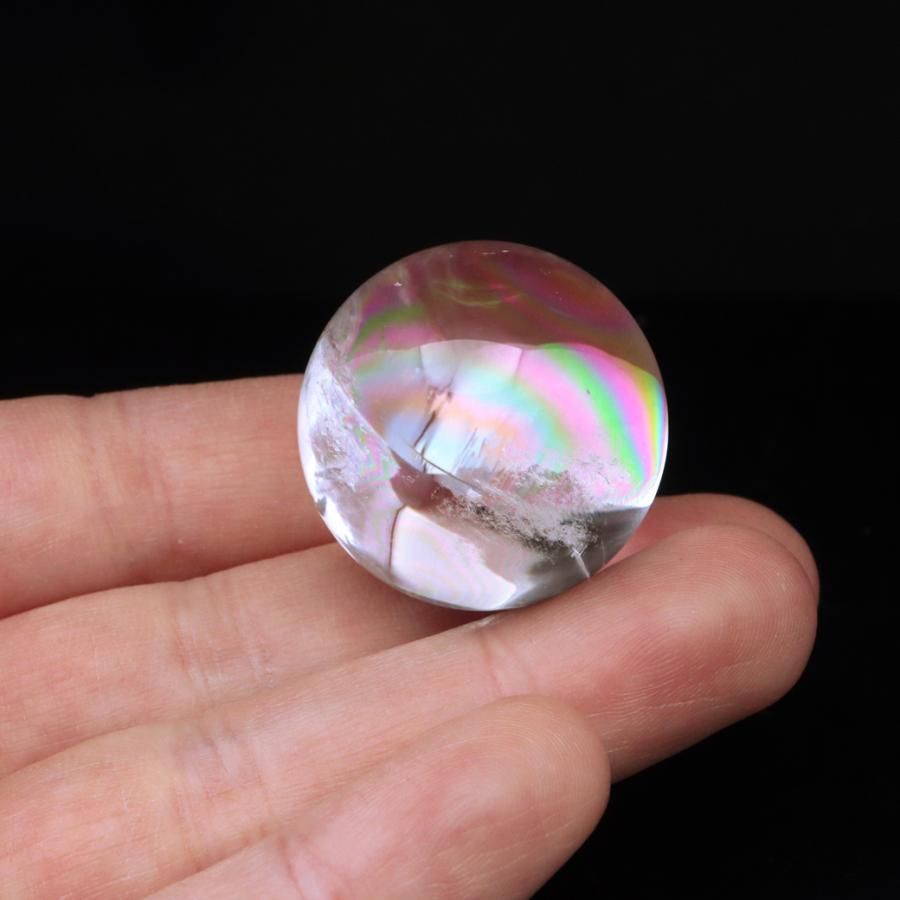 GOLD STONE アイリスクォーツ 丸玉 水晶 虹入り AA 天然 直径約29mm
