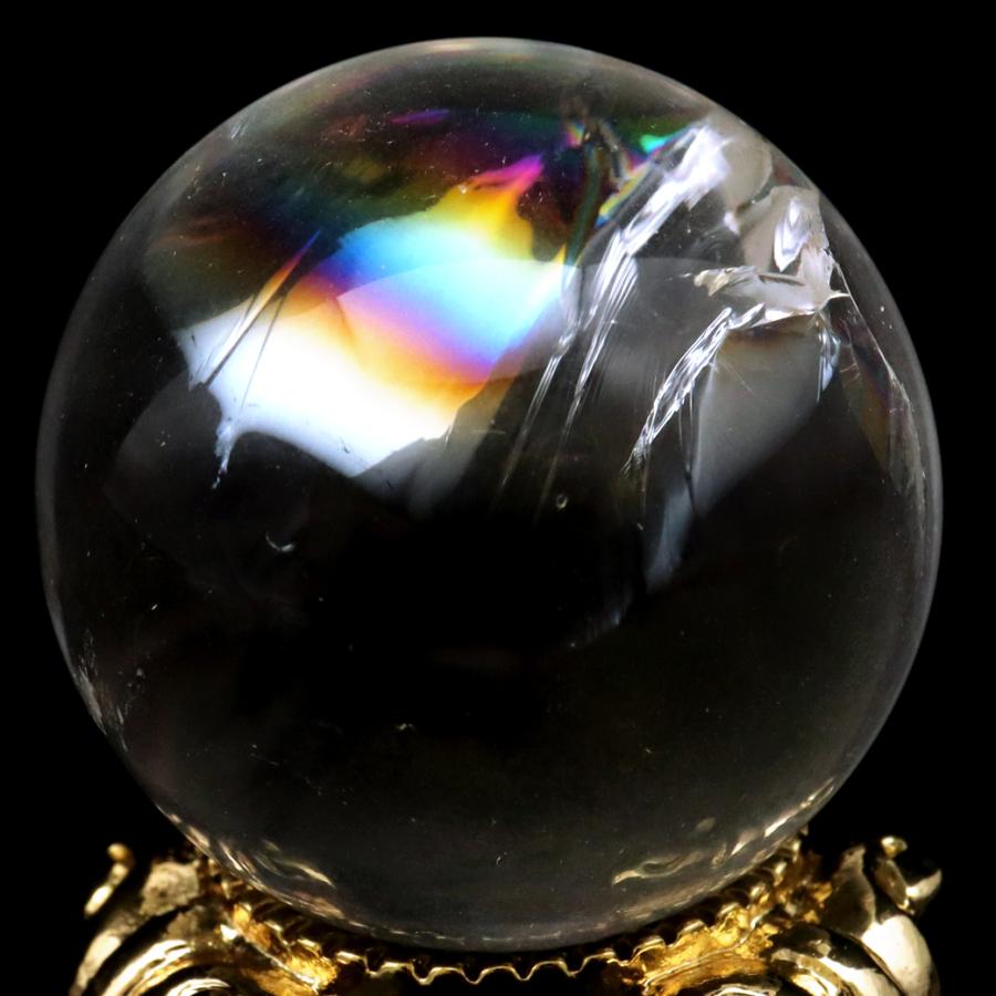 GOLD STONE アイリスクォーツ 丸玉 水晶 虹入り AA 天然 直径約30mm
