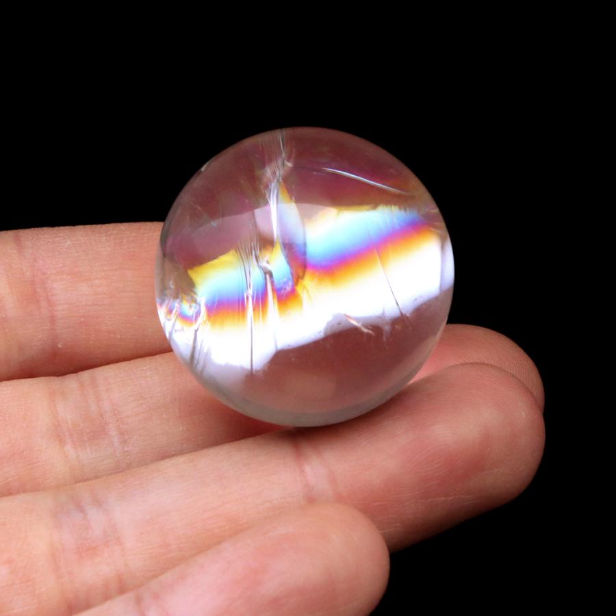 GOLD STONE アイリスクォーツ 丸玉 水晶 虹入り AA 天然 直径約30mm