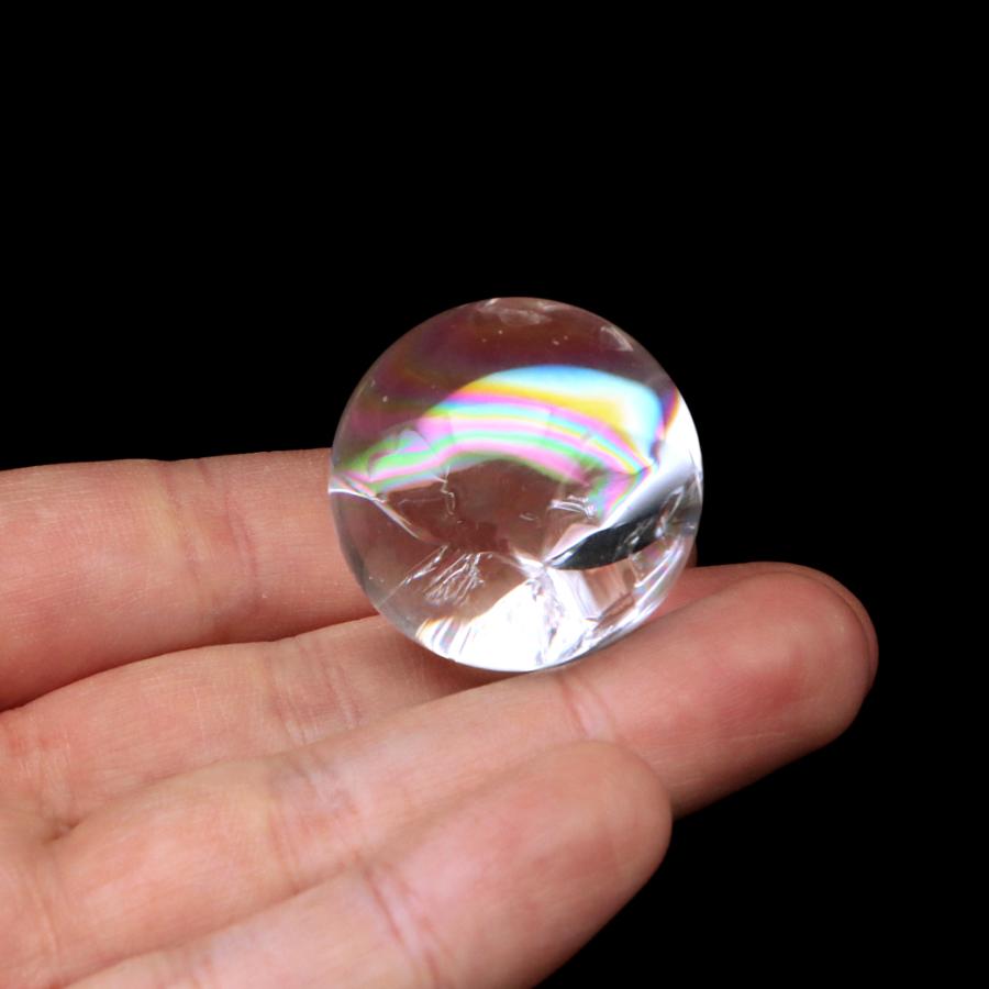 GOLD STONE アイリスクォーツ 丸玉 水晶 虹入り AA 天然 直径約31mm 