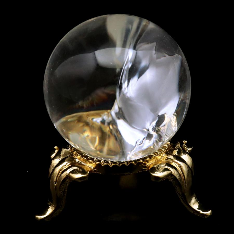 GOLD STONE アイリスクォーツ 丸玉 水晶 虹入り AA 天然 直径約31mm