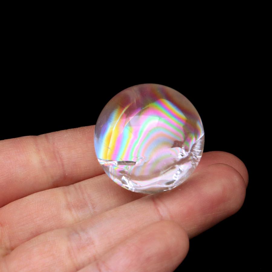GOLD STONE アイリスクォーツ 丸玉 水晶 虹入り AA 天然 直径約31mm