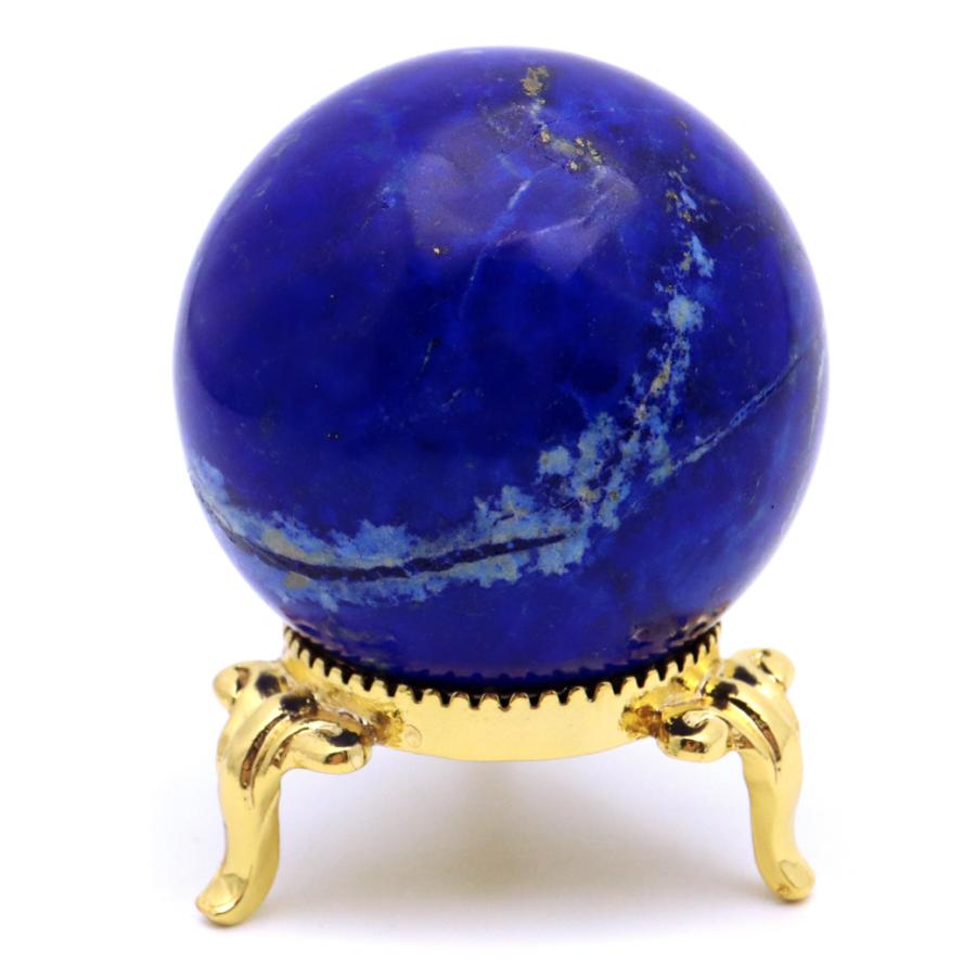 GOLD STONE ラピスラズリ 丸玉 直径約42mm AAA 台付き アフガニスタン