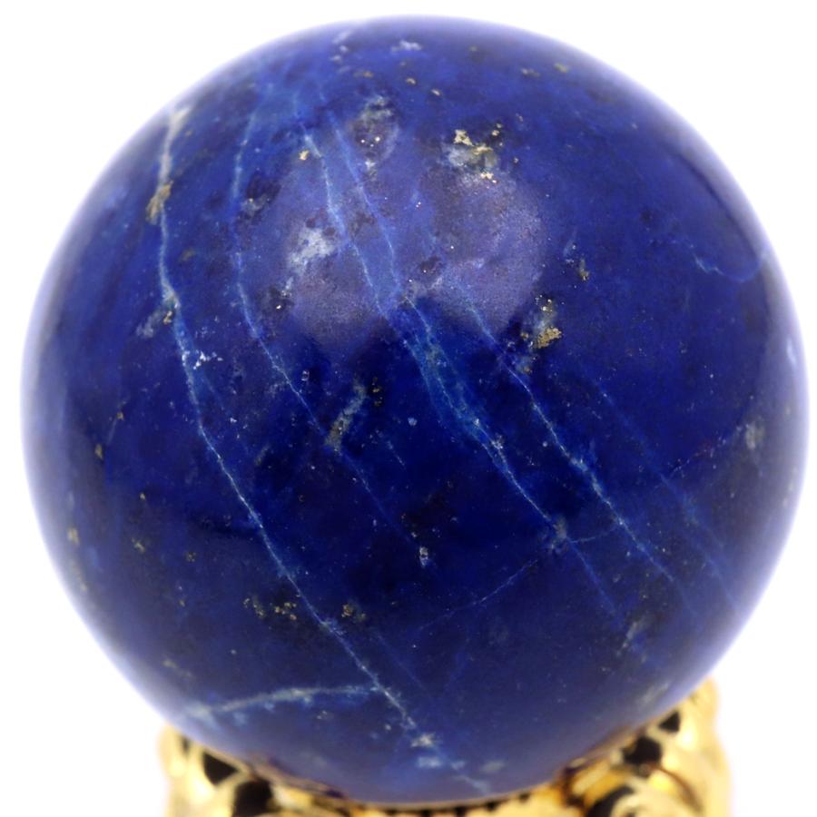 ◆AAA級天然ラピスラズリ丸玉B80O1/117O05A ラピスラズリ 丸玉 直径約42mm AAA 台付き アフガニスタン産