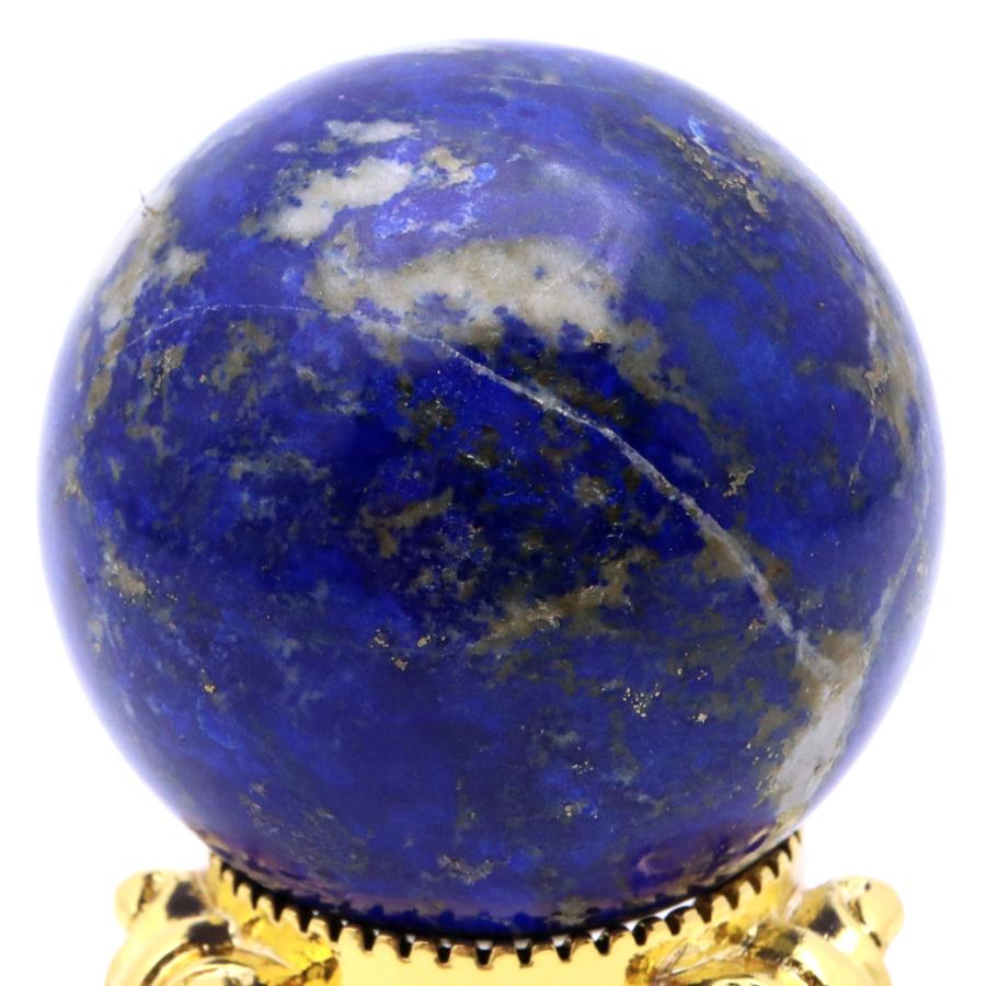 GOLD STONE ラピスラズリ 丸玉 直径約42mm AAA 台付き
